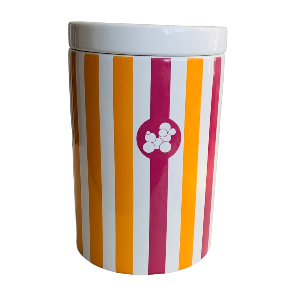 Jonathan Adler Happy Chic Striped Poodle Balloon Design Canister
